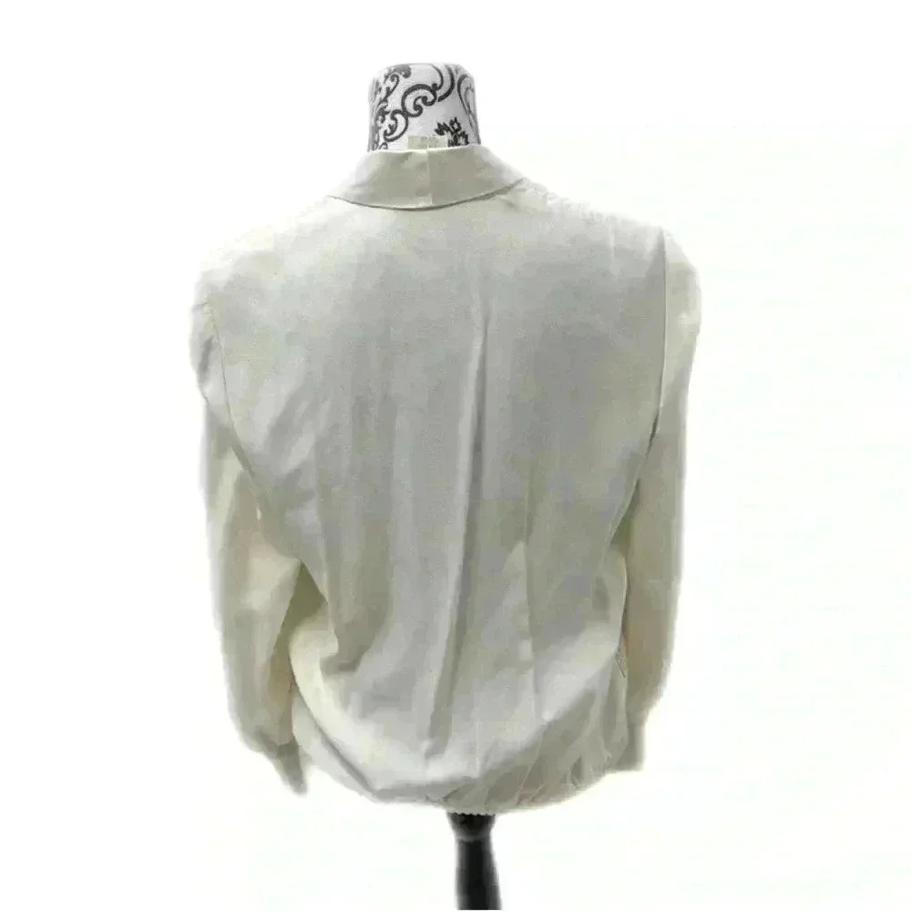 Vintage Ivory Sweater Shirt with Gold Emblem, M - Picture 13 of 13